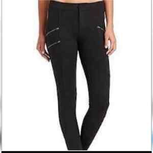 Athleta Twill Ponte Knit stretch charcoal gray moto pants. Size 6